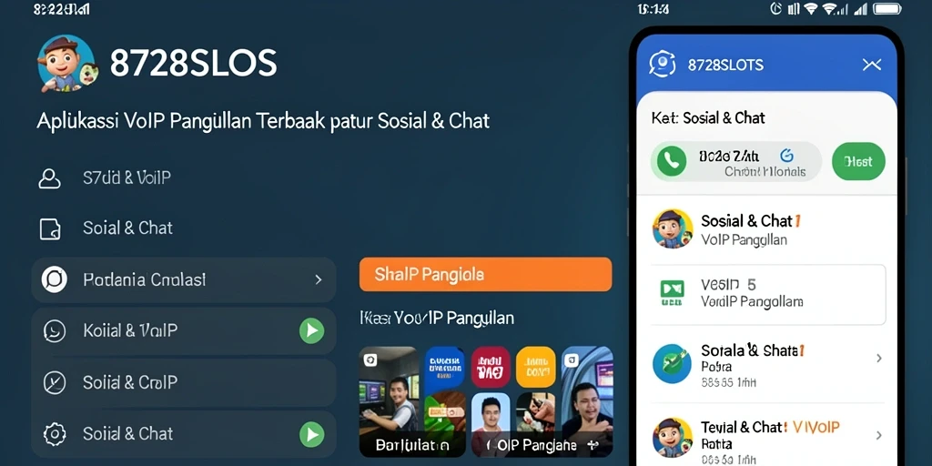 Antarmuka aplikasi VoIP Panggilan 8728SLOTS yang menarik dan mudah digunakan.