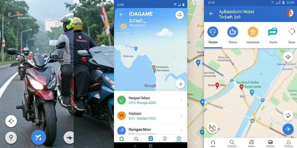 Tampilan antarmuka aplikasi IDAGAME untuk navigasi motor.