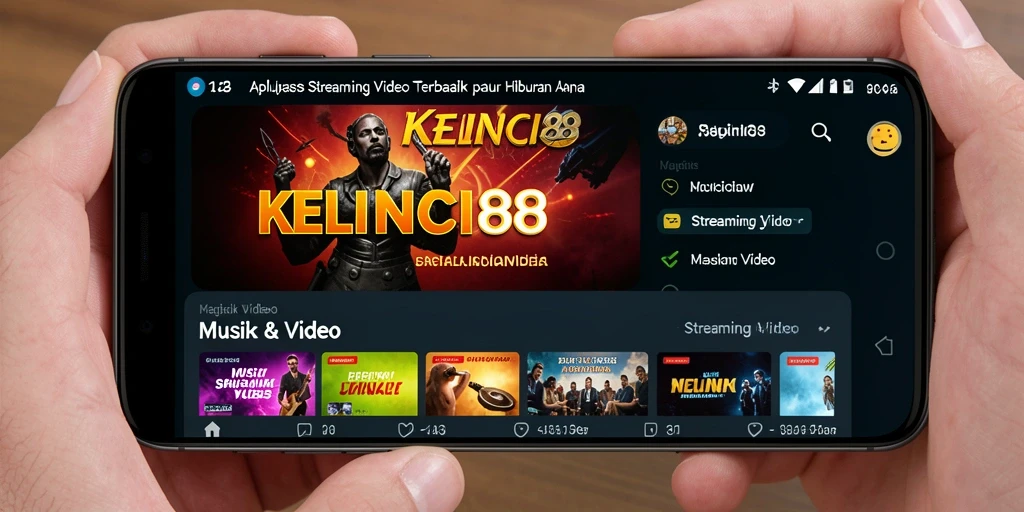 Antarmuka aplikasi KELINCI88 dengan berbagai pilihan video streaming.