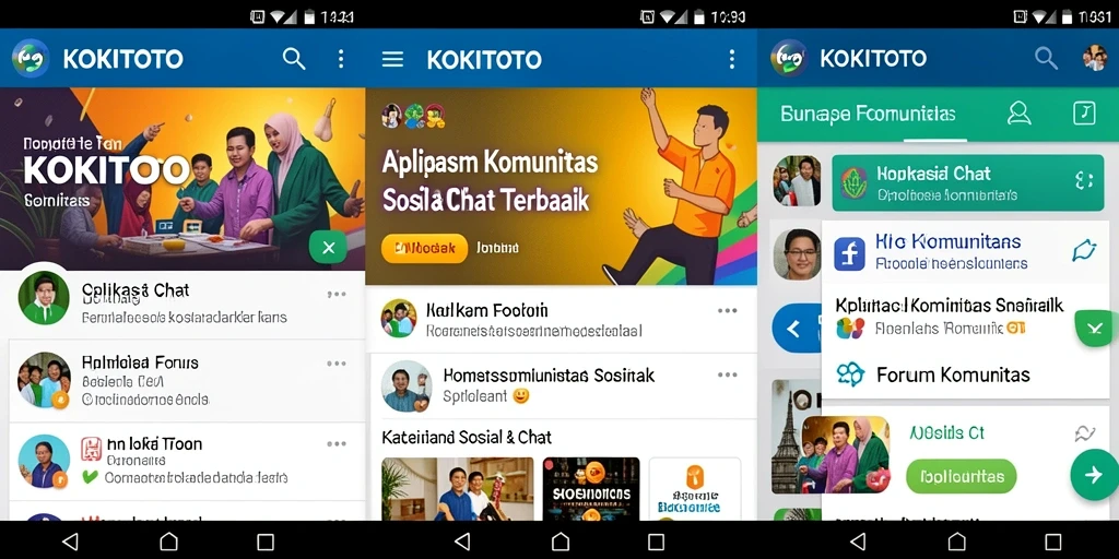 Tampilan antarmuka KOKITOTO untuk Forum Komunitas yang menarik.