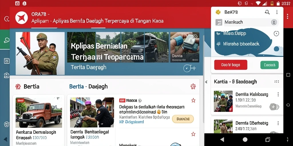Tampilan antarmuka aplikasi Berita Daerah yang informatif.