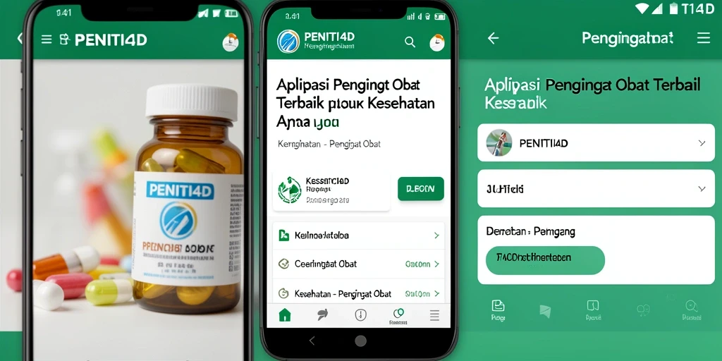 Tampilan antarmuka sederhana dan fungsional dari PENITI4D untuk pengingat obat.